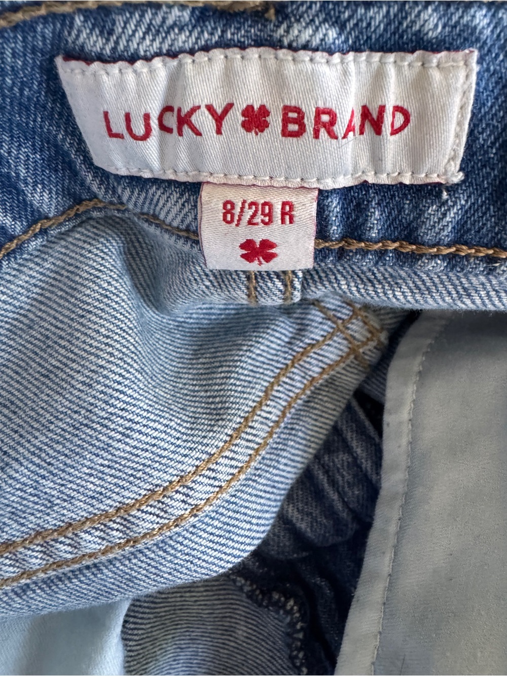 Lucky Brand Boy Mid Rise Relaxed Straight Distressed Jeans 8/29R - Picture 10 of 10